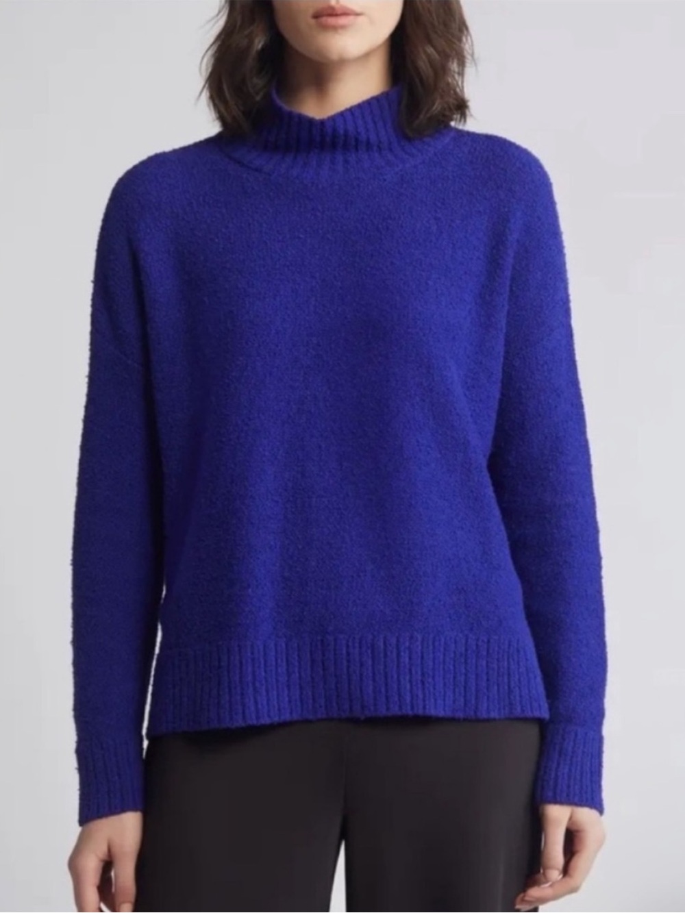 Eileen Fisher Organic Cotton Mock Neck Sweater Size XXS